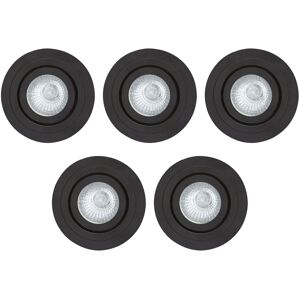 Litecraft Recessed Downlight Tiltable Circular Spotlight In Matte Black - 5 Pack Litecraft Recessed Downlight Tiltable Circular Spotlight In Matte Black - 5 Pack