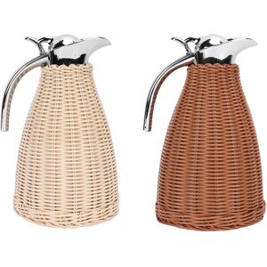 Handwoven Stainless Steel Thermal Coffee Carafe Woven Rattan Body 1.5l 3 Walled Handwoven Stainless Steel Thermal Coffee Carafe Woven Rattan Body 1.5l 3 Walled