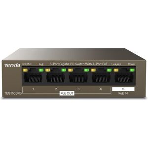 Tenda Teg1105pd, 5 Port Gigabit Poe Switch With 4 Poe Ports @30w, Unmanaged H... Tenda Teg1105pd, 5 Port Gigabit Poe Switch With 4 Poe Ports @30w, Unmanaged H...
