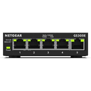 Netgear 5 Port Gigabit Ethernet Managed Network Switch (Gs305e) - Desktop Or Wa Netgear 5 Port Gigabit Ethernet Managed Network Switch (Gs305e) - Desktop Or Wa