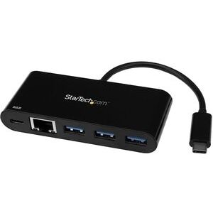 Startech 3 Port Usb-C Hub With Gigabit Ethernet & 60w Power Delivery Passthrough Startech 3 Port Usb-C Hub With Gigabit Ethernet & 60w Power Delivery Passthrough