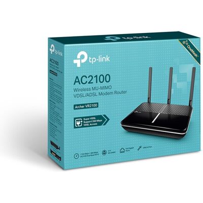 TP-LINK Ac2100 Archer Vr2100 Vdsl/adsl Modem Router Onemesh - Black TP-LINK Ac2100 Archer Vr2100 Vdsl/adsl Modem Router Onemesh - Black
