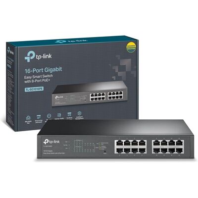 TP-LINK Tl-Sg1016pe 16-Port Gigabit Easy Smart Switch With 8-Port Poe+ TP-LINK Tl-Sg1016pe 16-Port Gigabit Easy Smart Switch With 8-Port Poe+