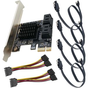 Sata 4 Port Contoller Pcie Adapter Data Power Cable Hdd Dvd Drive Expansion Card Sata 4 Port Contoller Pcie Adapter Data Power Cable Hdd Dvd Drive Expansion Card
