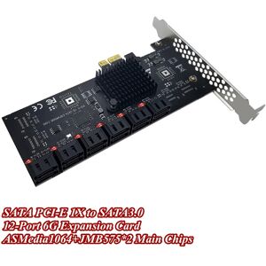 Pcie 1x To 12-Port Sata 3.0 Adapter Card Add On Cards Riser Pcie Card For Mining Pcie 1x To 12-Port Sata 3.0 Adapter Card Add On Cards Riser Pcie Card For Mining