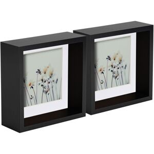 Nicola Spring 5x 3d Deep Box Photo Frames Display 6 X 6" With 4 X 4" Mount Black/white Nicola Spring 5x 3d Deep Box Photo Frames Display 6 X 6" With 4 X 4" Mount Black/white