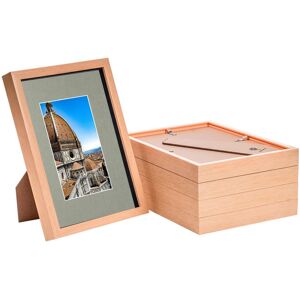 Nicola Spring 5x Light Wood A4 (8" X 12") 3d Shadow Box Frames With Grey A5 Mount Deep Display Nicola Spring 5x Light Wood A4 (8" X 12") 3d Shadow Box Frames With Grey A5 Mount Deep Display