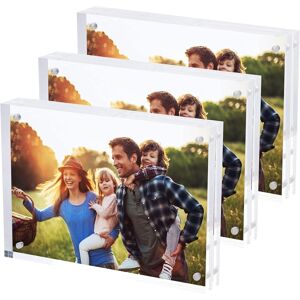 Simbalux Magnetic Acrylic Picture Photo Frame 5x7 Inches (3 Pack), Clear Glass Simbalux Magnetic Acrylic Picture Photo Frame 5x7 Inches (3 Pack), Clear Glass