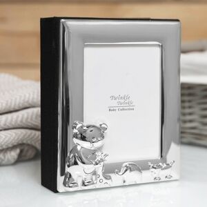 Twinkle Twinkle Personalised 4\" X 6\" Silver Plated Animal Themed Baby Christening Photo Album Twinkle Twinkle Personalised 4\" X 6\" Silver Plated Animal Themed Baby Christening Photo Album
