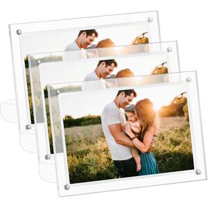 Clear Acrylic Photo Frame 5x7 In (13x18 Cm), Magnetic Picture Frames, Frameless Clear Acrylic Photo Frame 5x7 In (13x18 Cm), Magnetic Picture Frames, Frameless