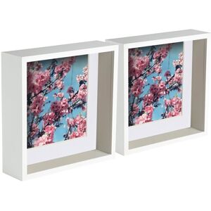 Nicola Spring 5x 3d Deep Box Photo Frames Display 8 X 8\" With 6 X 6\" Mount White/white Nicola Spring 5x 3d Deep Box Photo Frames Display 8 X 8\" With 6 X 6\" Mount White/white