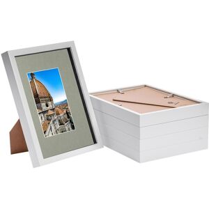 Nicola Spring 5x White A4 (8" X 12") 3d Shadow Box Frames With Grey A5 Mount Display Nicola Spring 5x White A4 (8" X 12") 3d Shadow Box Frames With Grey A5 Mount Display
