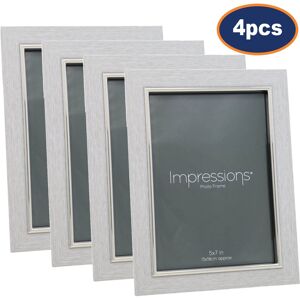 Widdop 4pc 5x7\" Grey Faux Wood Effect Silver Picture Frame Photo Display Home Ornament Widdop 4pc 5x7\" Grey Faux Wood Effect Silver Picture Frame Photo Display Home Ornament