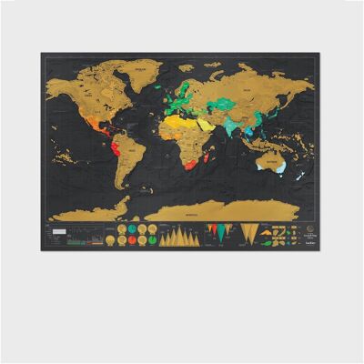 Luckies of London Deluxe Edition Gold Scratch Map - Travel Wall Decor Luckies of London Deluxe Edition Gold Scratch Map - Travel Wall Decor