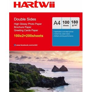 A4 180gsm Double Sided Photo Paper High Glossy Inkjet Print - 200 Sheets Hartwii A4 180gsm Double Sided Photo Paper High Glossy Inkjet Print - 200 Sheets Hartwii