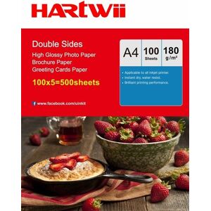 A4 180gsm Double Sided Photo Paper High Glossy Inkjet Paper - 500 Sheets Hartwii A4 180gsm Double Sided Photo Paper High Glossy Inkjet Paper - 500 Sheets Hartwii