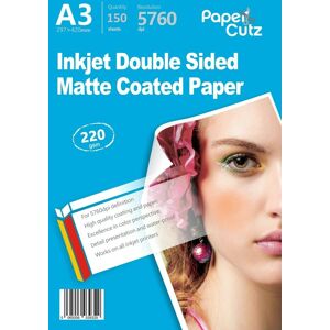 Papercutz A3 Double Sides Matte Matt Inkjet Photo Paper 220gsm - 150 Sheets Papercutz A3 Double Sides Matte Matt Inkjet Photo Paper 220gsm - 150 Sheets
