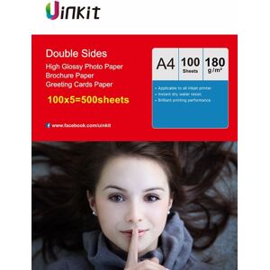 A4 Double Sides 180gsm High Glossy Inkjet Print Photo Paper - 500sheets Uinkit A4 Double Sides 180gsm High Glossy Inkjet Print Photo Paper - 500sheets Uinkit