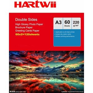 Hartwii A3 Double Sided High Glossy Photo Paper 220gsm Inkjet Paper Prinit - 120 Sheets Hartwii A3 Double Sided High Glossy Photo Paper 220gsm Inkjet Paper Prinit - 120 Sheets