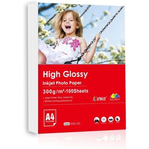 Inkuway 300gsm A4 100sheets Glossy Photo Paper Inkjet Heavyweight Thick Single Inkuway 300gsm A4 100sheets Glossy Photo Paper Inkjet Heavyweight Thick Single