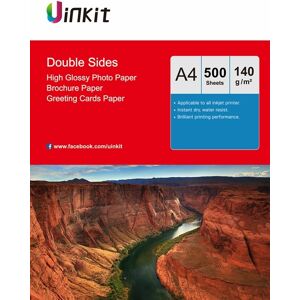 Uinkit 500 Sheets A4 Size 140gsm Double Sides High Glossy Inkjet Photo Paper Printing Uinkit 500 Sheets A4 Size 140gsm Double Sides High Glossy Inkjet Photo Paper Printing