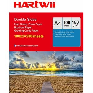 A4 180gsm Double Sided Photo Paper High Glossy Inkjet Paper - 200 Sheets Hartwii A4 180gsm Double Sided Photo Paper High Glossy Inkjet Paper - 200 Sheets Hartwii