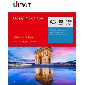 Uinkit 120 Sheets A3 180gsm High Glossy Photo Paper Inkjet Paper Printer 420x297 Uinkit 120 Sheets A3 180gsm High Glossy Photo Paper Inkjet Paper Printer 420x297