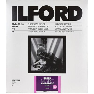 Ilford Multigrade V Rc Deluxe Glossy - 8x10 Darkroom Printing Paper - 25 Sheets Ilford Multigrade V Rc Deluxe Glossy - 8x10 Darkroom Printing Paper - 25 Sheets
