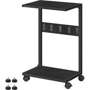 Hoobro 2 Tier Computer Tower Stand, Pc Tower Stand With Wheels, Mobile Wooden C Hoobro 2 Tier Computer Tower Stand, Pc Tower Stand With Wheels, Mobile Wooden C