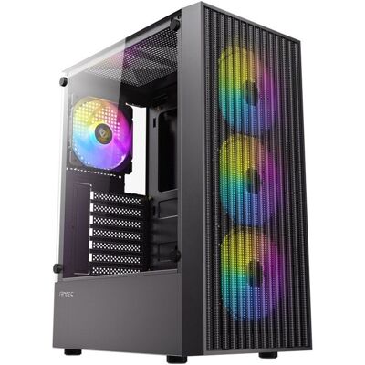 Antec Ax27 Rgb Elite Atx Mid-Tower Gaming Pc Case - Black - 4 Rgb Fans Antec Ax27 Rgb Elite Atx Mid-Tower Gaming Pc Case - Black - 4 Rgb Fans