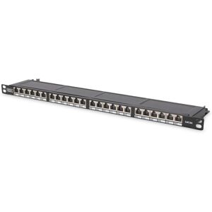 Digitus 19-inch Cat6 Patch Panel 24 Ports - Black - 0.5U Digitus 19-inch Cat6 Patch Panel 24 Ports - Black - 0.5U