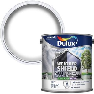Dulux Weathershield Multisurface Quick Dry Satin Pure Brilliant White 2.5l Dulux Weathershield Multisurface Quick Dry Satin Pure Brilliant White 2.5l