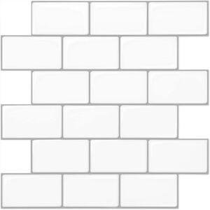 Art3d 12"X12" Stick On Tiles, 10-Pack Peel And Stick Subway Tiles Backsplash, Sh Art3d 12"X12" Stick On Tiles, 10-Pack Peel And Stick Subway Tiles Backsplash, Sh