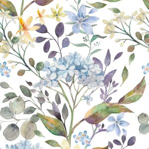 Veelike Watercolor Blue Floral Wallpaper Tropical Leaf Contact Paper Botanical Veelike Watercolor Blue Floral Wallpaper Tropical Leaf Contact Paper Botanical
