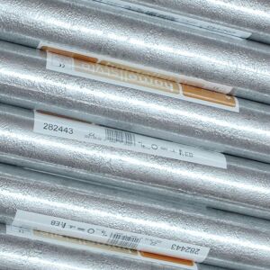 Rasch 4 Rolls Plain Silver Wallpaper Metallic Textured Industrial Distressed Effect Rasch 4 Rolls Plain Silver Wallpaper Metallic Textured Industrial Distressed Effect