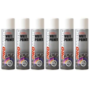 Promatic White Primer Professional Spray Paint Aerosol Multi-Purpose 500ml X6 Promatic White Primer Professional Spray Paint Aerosol Multi-Purpose 500ml X6