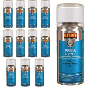 Hycote Colour Spray Paint Aerosol Kia Bright Silver 150ml Fast Drying X12 Hycote Colour Spray Paint Aerosol Kia Bright Silver 150ml Fast Drying X12