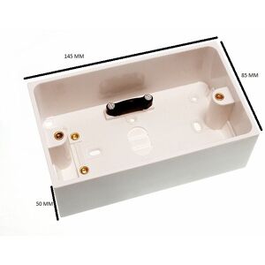 Onestopdiy Moulded Pattress Surface Mount Back Box Double 2 Gang 47mm Pack Of 10 Onestopdiy Moulded Pattress Surface Mount Back Box Double 2 Gang 47mm Pack Of 10