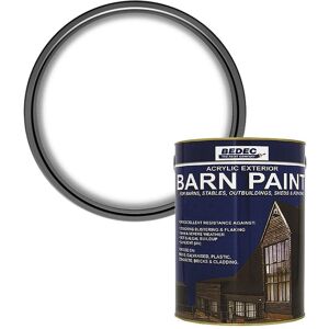 Bedec Barn Paint Acrylic Exterior All-In-One Multi-Surface White Satin 5l Bedec Barn Paint Acrylic Exterior All-In-One Multi-Surface White Satin 5l