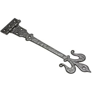 Black Country Metal Works 18\" Fleur-De-Lys Style Antique Black Malleable Iron Lift-Off Hinge Black Country Metal Works 18\" Fleur-De-Lys Style Antique Black Malleable Iron Lift-Off Hinge