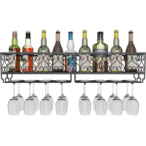 Does Not Apply ® W-612 Metal Black Wall Hanging Mounted Wine Champagne Glass Goblets Stemware R Does Not Apply ® W-612 Metal Black Wall Hanging Mounted Wine Champagne Glass Goblets Stemware R