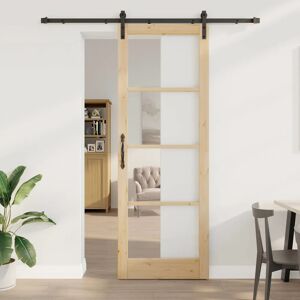 Sliding Door Orkdal Brown 83 X 232 Cm Solid Pine Wood Vidaxl Sliding Door Orkdal Brown 83 X 232 Cm Solid Pine Wood Vidaxl