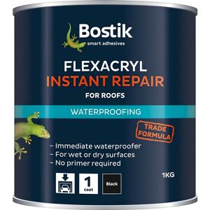 Bostik Flexacryl Instant Repair 1kg Black Waterproof Roof Coating Sealant Bostik Flexacryl Instant Repair 1kg Black Waterproof Roof Coating Sealant