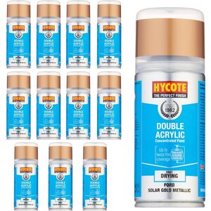 Hycote Colour Spray Paint Ford Solar Gold (Metallic) 150ml Fast Drying X12 Hycote Colour Spray Paint Ford Solar Gold (Metallic) 150ml Fast Drying X12