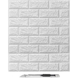Does Not Apply 10pcs 3d Brick Wallpaper In White, Faux Foam Brick Wall Panels Peel And Stick, W Does Not Apply 10pcs 3d Brick Wallpaper In White, Faux Foam Brick Wall Panels Peel And Stick, W