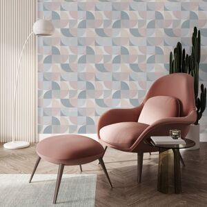 Transform Peel & Stick Geometric Curves Blue & Pink Self-Adhesive Wallpaper Transform Peel & Stick Geometric Curves Blue & Pink Self-Adhesive Wallpaper