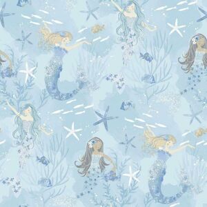 Tiny Tots 2 Mermaids Wallpaper Blue/Purple Glitter - Wallpaper Tiny Tots 2 Mermaids Wallpaper Blue/Purple Glitter - Wallpaper