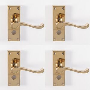 Thatcable 4x Pair Victorian Scroll Handle On Bathroom Backplate 120 X 41mm Polished Brass Thatcable 4x Pair Victorian Scroll Handle On Bathroom Backplate 120 X 41mm Polished Brass