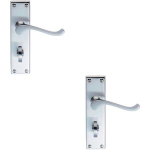 Thatcable 2x Pair Victorian Scroll Handle On Bathroom Backplate 155 X 41mm Satin Chrome Thatcable 2x Pair Victorian Scroll Handle On Bathroom Backplate 155 X 41mm Satin Chrome
