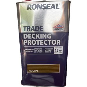 Ronseal Trade 5l Natural Decking Protector Waterproof Protection, Dinted Tin Ronseal Trade 5l Natural Decking Protector Waterproof Protection, Dinted Tin